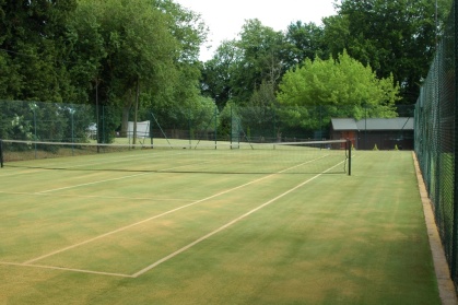 Artificial Grass Tennis Court With Moss Removed